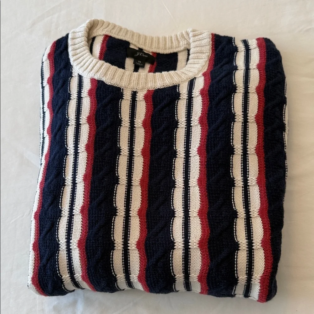 J. Crew Multicolor Striped Crewneck Sweater